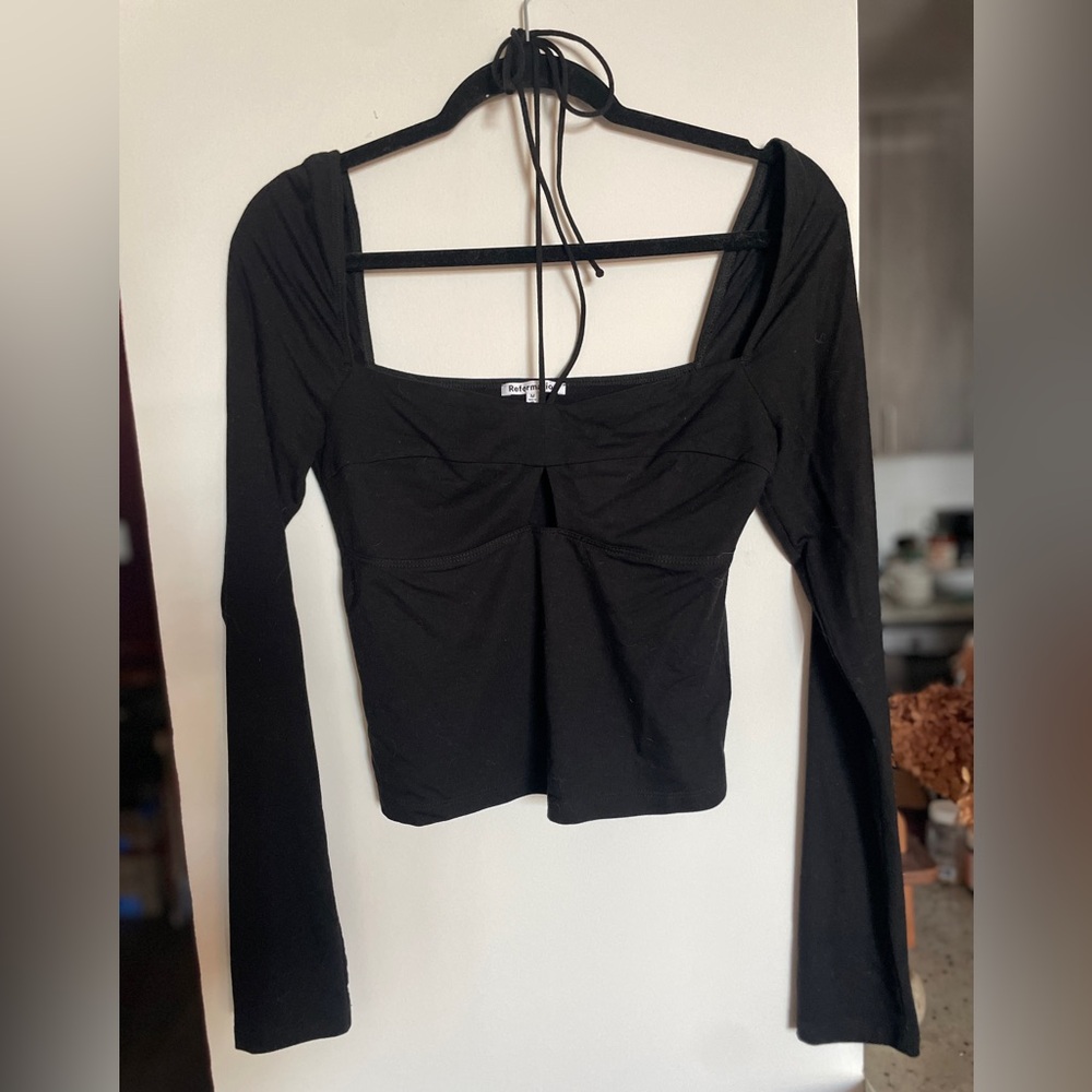 Reformation Black Long Sleeve Top